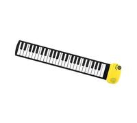 F Fityle Piano enrollable enrollado a mano, 49 teclas, teclado de Piano electrónico enrollable resistente y Flexible para niños, regalo de cumpleaños para, Amarillo