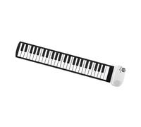F Fityle Piano enrollable enrollado a mano, 49 teclas, teclado de Piano electrónico enrollable resistente y Flexible para niños, regalo de cumpleaños para, Blanco