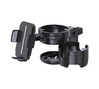 F Fityle Portavasos para cochecito con soporte ajustable para teléfono, portabotellas multifuncional de regalo, soporte de almacenamiento para cochecitos de, Negro