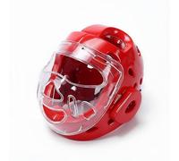 F Fityle Protector de Cabeza de Taekwondo Casco de Protección Facial Total Visera Clara Acolchado Amortiguador Orejeras Dobles Transpiración Eficiente Correa