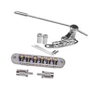 F Fityle Puente de guitarra eléctrica, monturas con rodillos, puente de trémolo para guitarra, reemplaza el trémolo de cola para 6 cuerdas, instrumento para, PLATA