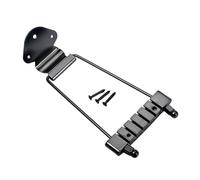 F Fityle Puente trapezoidal de 6 cuerdas, reemplazo directo de placa de ajuste de aleación de zinc para guitarra archtop de jazz, Negro