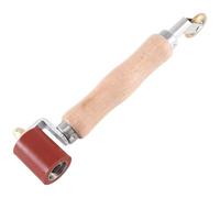 F Fityle Pvc Roller Rodillo de Soldadura Rodillo de Presión Rodillo Manual Herramienta de Rodaje con Mango de Madera y Ejes Metálicos Recubrimiento Suave, Rojo