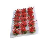 F Fityle Racimo de Flores en Miniatura, Modelo Artificial, césped Decorativo, mechones de Hierba para Construir maquetas, Construir escenarios ferroviarios, Rojo