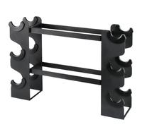 F Fityle Rack Mancuernas Metal Negro Antideslizante Organizador Pesas Montaje Protector Estante Deportivo para Gimnasio en Casa