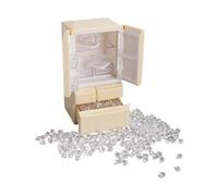 F Fityle Refrigerador congelador a Escala 1/12 con Pinzas, Juguete imaginativo para casa de muñecas, Muebles, minicongelador para maquetación de escenas de, Albaricoque