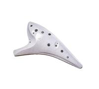 F Fityle Regalo Ocarina de 12 agujeros, accesorios de cordones alto c profesionales con bolsa de almacenamiento, instrumento musical para amantes de la música, Blanco