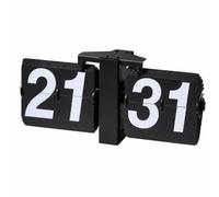 F Fityle Reloj de Páginas Automático Reloj de Mesa Reloj de Escritorio Reloj Mecánico Vintage con Diseño de y Mecanismo de, Negro Mate, Reloj De Volteo 24 Horas