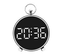 F Fityle Reloj Despertador Digital con Pantalla de Temperatura y Fecha, Colgante de Pared Moderno con Calendario de luz Ambiental para mesita de Noche, hogar y, Blanco