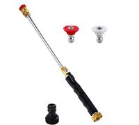 F Fityle Rociador de Doble Pulverizador Limpiador Lanza Adaptador de Conector Estándar Presión Concentrada Tubo de Aluminio 48 Cm Adecuado para Ventanas Escaleras y Limpieza de Esquinas, Negro