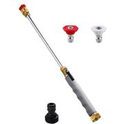 F Fityle Rociador de Doble Pulverizador Limpiador Lanza Adaptador de Conector Estándar Presión Concentrada Tubo de Aluminio 48 Cm Adecuado para Ventanas Escaleras y Limpieza de Esquinas, Gris