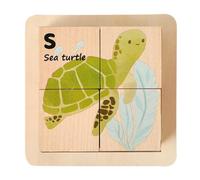 F Fityle Rompecabezas de Madera 3D, Rompecabezas de Clavijas, Juguetes educativos preescolares, Juegos de Bloques de Madera para niños, reconocimiento de, Animal Marítimo