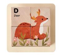 F Fityle Rompecabezas de Madera 3D, Rompecabezas de Clavijas, Juguetes educativos preescolares, Juegos de Bloques de Madera para niños, reconocimiento de, Animal del Bosque