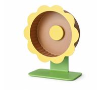 F Fityle Rueda de Ejercicio para Hámster Rueda Corredora para Diseño de Flor Decorativo Base Soporte Estructura Acrílica Adecuada para Mascotas en el Entorno Doméstico, 22cm, Girasol