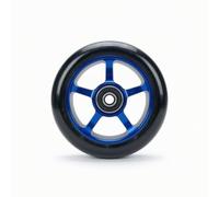 F Fityle Rueda para Patinete Rueda de Repuesto Rueda de Scooter Rueda de PU Núcleo de Aluminio con Construcción de Cinco Radios, Negro, Azul, Rueda De Cinco Estrellas 100 24mm, Negro Y Azul