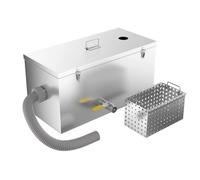F Fityle Separador de Grasa de Cocina de Aceite Depurador de Aguas Filtro Antigrasa Acero Inoxidable con Tapa Hermética y Cesta Extraíble Apto para Restaurantes Comedores Food Trucks, 8LBS