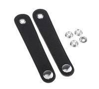 F Fityle Soporte de Fuelle, Cierre de Fuelle para Acordeón, Cuero PU, Correa de Fuelle Negra, 10.8cm