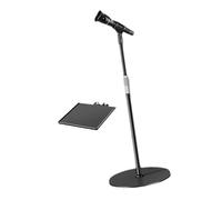 F Fityle Soporte de micrófono de piso Soporte de micrófono Rack de altura ajustable con estante de pedestal para presentaciones de de voz de 24 mm a 45, con Bandeja de Soporte