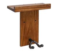 F Fityle Soporte de pared para guitarra con estante, gancho para montaje en pared, exhibidor de accesorios musicales, soporte de madera para músicos,