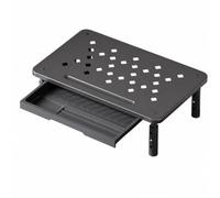 F Fityle Soporte Pantalla Escritorio con Cajón Ventilado Elevador Pantalla Altura Ajustable Ergonómico Elevador Ajustable Escritorio para Oficina, Negro