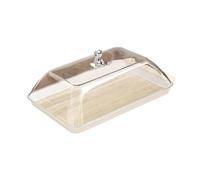 F Fityle Soporte para Pasteles con Cúpula Transparente, Expositor de Repostería, Bandeja para Servir Frutas, Pasteles Y Tartas, S 24cmx17cmx2cm