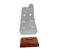 F Fityle Soporte para Púas de Guitarra Iluminado, Base de Madera, Exhibición Decorativa de Púas de Guitarra Acrílica para Encimera, Amantes de La Música, Regal, Estilo C