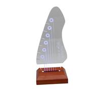 F Fityle Soporte para Púas de Guitarra Iluminado, Base de Madera, Exhibición Decorativa de Púas de Guitarra Acrílica para Encimera, Amantes de La Música, Regal, Estilo D