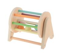 F Fityle Tambor Textil, Juguete Educativo Compacto de Madera para coordinación Ojo-Mano, Aprendizaje temprano, Tambor rodante de Madera, Juguete para Fiestas