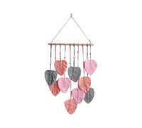 F Fityle Tapiz Tejido para Colgar en la Pared de macramé, decoración Bohemia, Adorno Colgante, Fondo, borlas de Hojas, decoración de Pared para Sala de Estar, Rosado