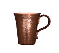 F Fityle Taza de Platillo Vaso Jarra Recipiente para Bebidas Copa de Cobre Artesanal con Platillo Redondo y Brillo Interior Adecuada para Café Té Bebidas Frías en Hogar Café 500ml