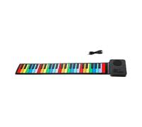 F Fityle Teclado de piano enrollable de 37 teclas,Teclado de piano eléctrico manual,Teclado de piano eléctrico plegable para viajes,Enseñanza en el aula