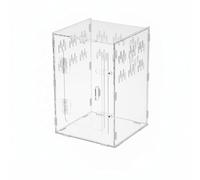 F Fityle Terrario Acrílico Hábitat de Reptiles Caja Panorámica Ventilación Múltiple Puerta Bloqueable Adecuado para Arañas Escritorio y Decoración Moderna, 20x20x30cm, Puerta Doble