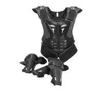 F Fityle Traje de Motocicleta para niños, Equipo de Ciclismo para Adolescentes, Protector de Pecho, Vertebral y Espalda, Conjunto de protección para, Negro, L