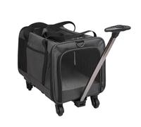 F Fityle Transportador para Gatos Maletín Carrito de Carga Ruedas Resistentes Paneles Aireados Estructura Práctica Adecuado para Trayectos Cortos Actividades Diarias Viaje Exterior, Negro
