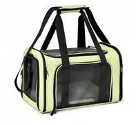 F Fityle Transportín Plegable para Mascotas Transportador Bolso Jaula Bolsa con Rejillas de Malla para Aire y Visión Oxford Robusto de Fácil Plegado Cojín de, Verde, L