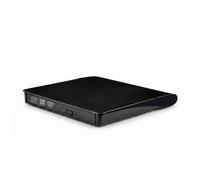 F Fityle Unidad Externa de DVD Grabadora Portátil USB con Ranura Frontal y Acabado Moderno Adecuada para Computadoras Oficina Viajes Entretenimiento en Casa, Negro, Cable Único Negro Solo Lectura