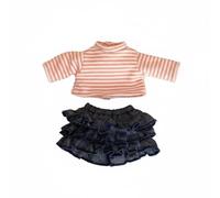 F Fityle Vestido para Muñeca Articulada Conjunto 1/8 BJD 20cm Camiseta de Rayas y Falda con Tela de Fácil Cuidado Combinación Flexible Adecuado para Juego, Naranj Rosa, Set+Rayas