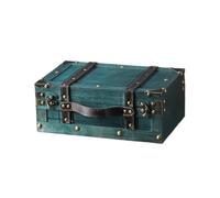 F Fityle Vintage Caja de Almacenamiento Baúl Decorativo Contenedor de Madera con Diseño Rústico Envejecido y Detalles de Remaches Asa Resistente y Cierre, Pequeño, style to 2