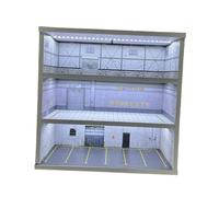 F Fityle Vitrina de exhibición de Escala 1/64, Escena de estacionamiento, Diorama de Garaje con luz, Accesorio fotográfico Decorativo, Caja de, Style B