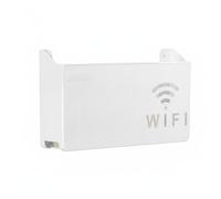 F Fityle WiFi Estante Organizador Compatible con Routers Estándar Almacenamiento de Dispositivos Electrónicos Soporte para Pared y Caja de Cables Integrada Adecuado para Familias Apartamentos, White
