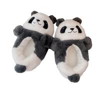 F Fityle Zapatillas de invierno para mujer, pantuflas de Panda peludas, pantuflas de felpa para adultos con dibujos animados, de casa para niñas de, 27cm