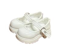 F Fityle Zapatos de muñeca Femenina a Escala 1:4, Accesorios para Disfraz de muñeca, Lindos Zapatos de Gruesa para Figura de acción, Blanco