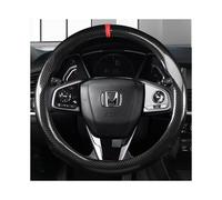 (F)Fundas para volante de coche de 38 cm de cuero y fibra de carbono para Honda Accord City Civic Fit