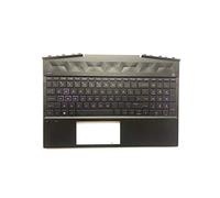 F-Hong Palmrest - Panel táctil con teclado retroiluminado para HP Gaming Pavilion 15-DK 15-DK0126TX TPN-C141, compatible con número de pieza L57596-001, morado