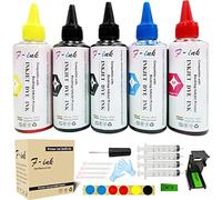 F-ink - Juego de 5 Botellas de Tinta y Tinta compatibles con Cartuchos de Tinta HP 60XL 61XL 62XL 63XL 64XL 65XL 92XL 94XL 901XL - Herramientas de Tinta para reutilizar el Cartucho