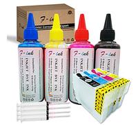 F-ink Kits de recarga de tinta de repuesto para cartuchos de tinta 603 o 603XL, 4 cartuchos de tinta recargables y 4 botellas de tinta