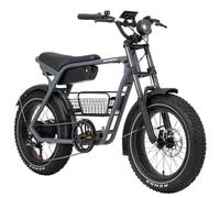 F.lli Schiano Bicicleta Electrica Fat Bike 20", Batería 48V 14Ah 672Wh | Bici Electrica EX20, Motor 50Nm, Batería Extraíble, Display Con USB, Gris