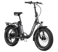 F.lli Schiano Bicicleta Electrica Plegable 20", Batería 48V 14Ah 672Wh | Bici Electrica Fat Bike FX20, Motor 50Nm, Batería Extraíble, Display Con USB, Gris