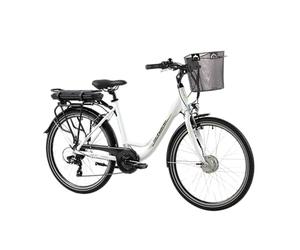 F.lli Schiano E-Moon, Bicicleta Electrica de Ciudad, 26", Batería 36V 13Ah Extraíble, Motor 250W 40Nm, Bici Electrica Urbana, Unisex Adulto, Blanco