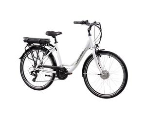 F.lli Schiano E-Moon, Bicicleta Electrica de Ciudad, 26", Batería 36V 13Ah Extraíble, Motor 250W 40Nm, Bici Electrica Urbana, Unisex Adulto, Blanco